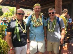 Three Captains enjoying the Polynesian way of life - Torsten, Gorm and Glen - Seaside-Nica- Danica